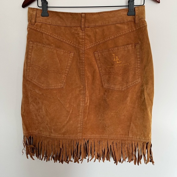 Lola Lorca Europe Fringed brown Suede-like Skirt - Picture 3 of 5